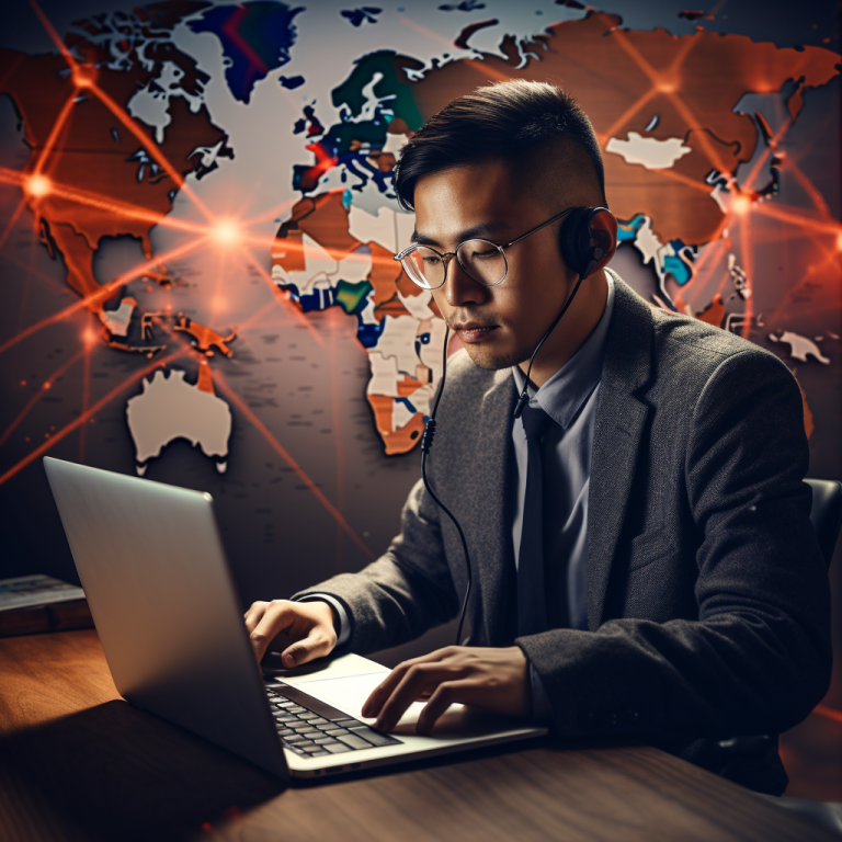 Man using Hmong video interpreter services