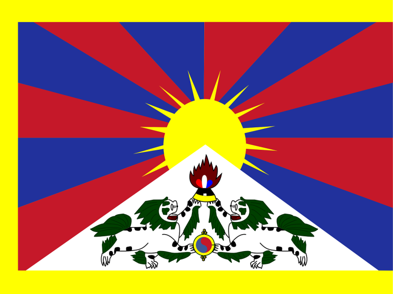 a flag with a sun and animals